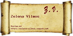 Zelena Vilmos névjegykártya